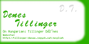 denes tillinger business card